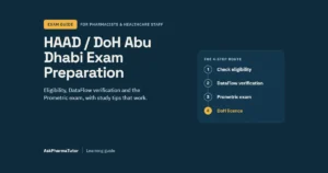 HAAD / DoH Abu Dhabi exam preparation guide: eligibility, DataFlow verification, Prometric exam and DoH licence