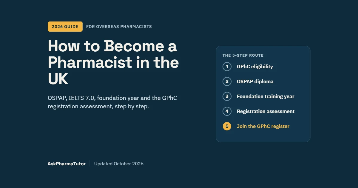 How to become a pharmacist in the UK: the 5-step route from GPhC eligibility and OSPAP to the registration assessment